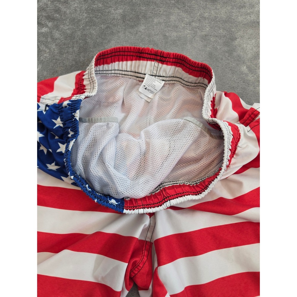 American Flag Patriotic Swim Trunks Mens Large USA Stars and Stripes Board Short - Picture 6 of 6